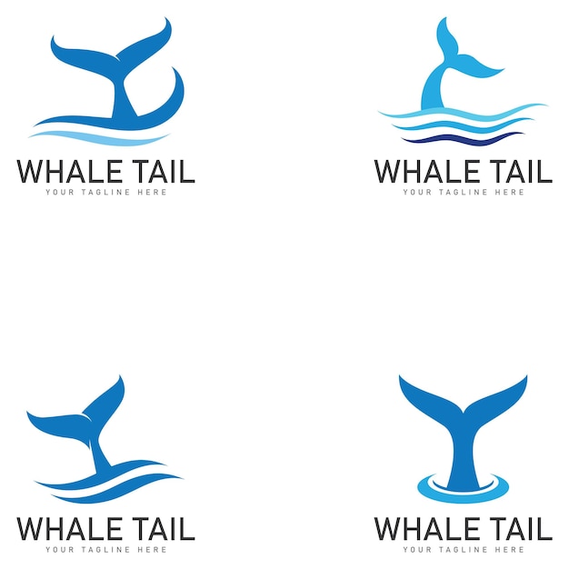 Ilustración de vector de icono de cola de ballena