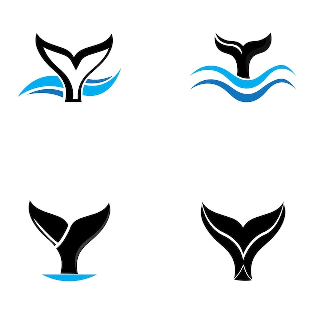 Ilustración de vector de icono de cola de ballena