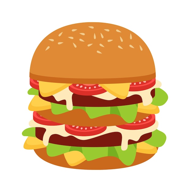 Ilustración de Vector de icono de comida de hamburguesa