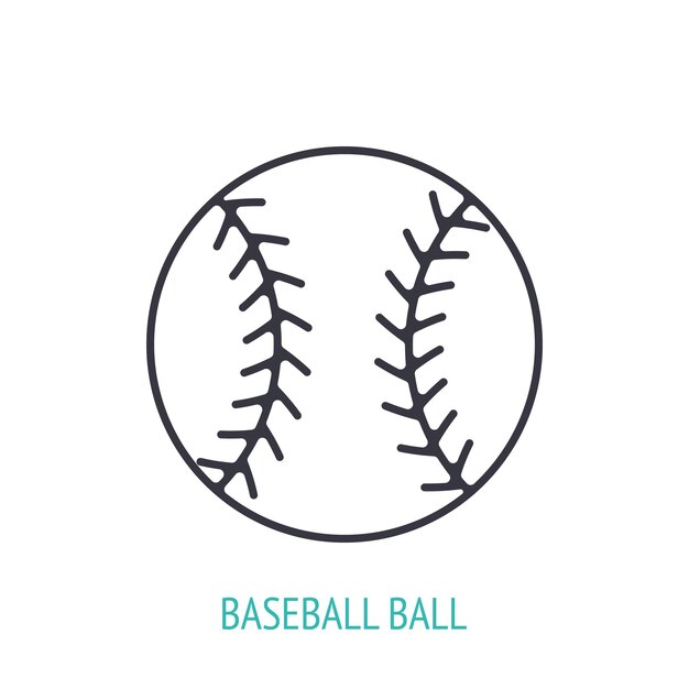 Ilustración de vector de icono de contorno de pelota de béisbol Ilustración de vector de equipo deportivo