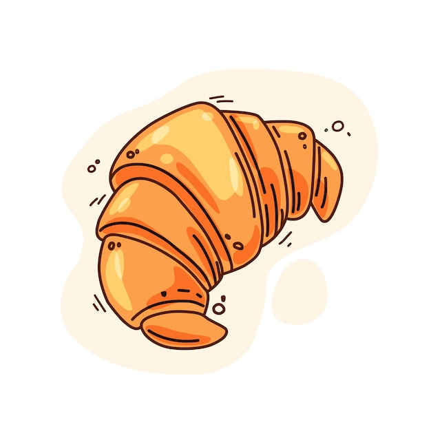 Vector ilustración de vector de un icono de croissant para un diseño de panadería o comida. fondo aislado.