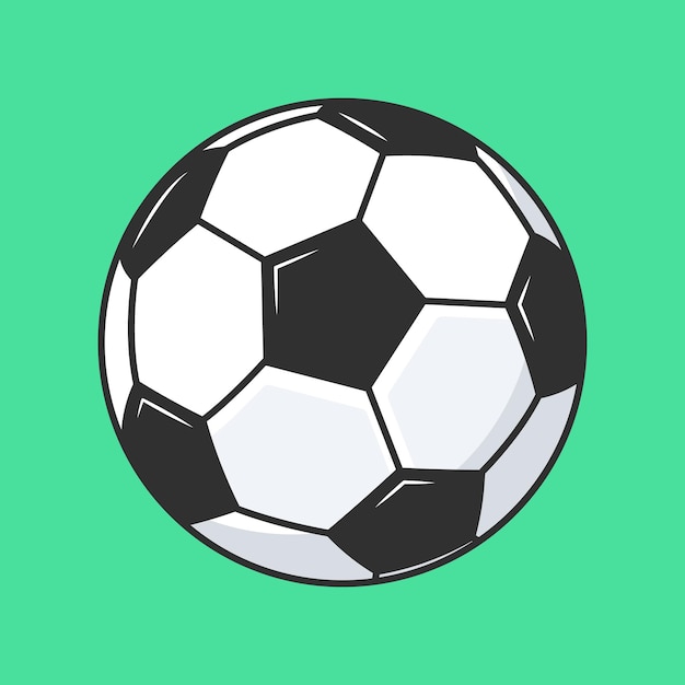 Vector ilustración de vector de icono de dibujos animados de fútbol balón de fútbol ilustración de concepto de icono de deportes adecuado para imágenes prediseñadas de etiqueta de logotipo de icono