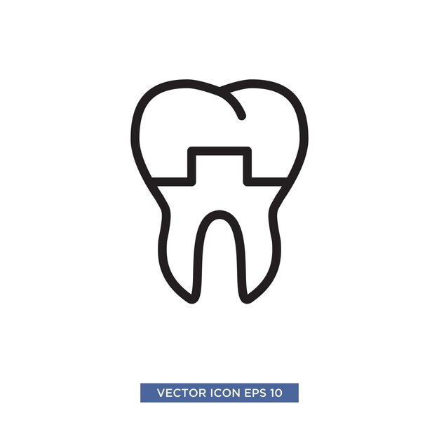 Ilustración de vector de icono de diente