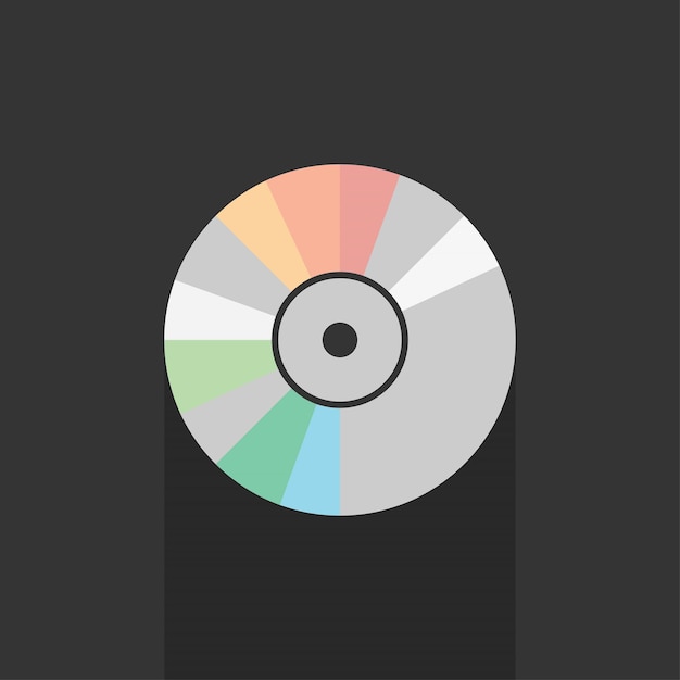 Ilustración de Vector de icono de disco compacto