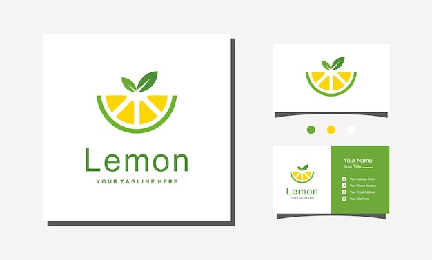 Ilustración de vector de icono de diseño de fruta de logotipo minimalista fresco de limón