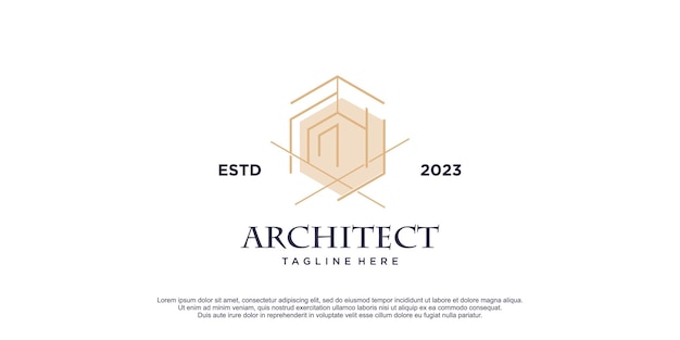 Ilustración de vector de icono de diseño de logotipo Architec