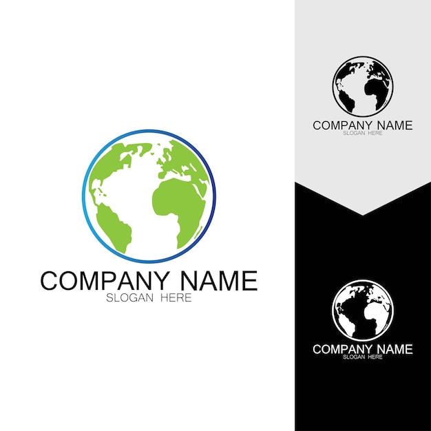 Ilustración de vector de icono de diseño de logotipo de globo digital 3D Este logotipo es adecuado para tecnologías mundiales de empresas globales y agencias de medios y publicidad