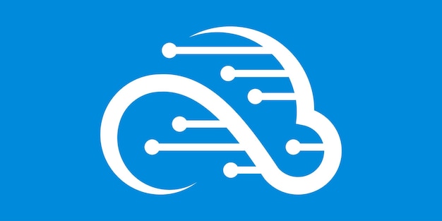 Ilustración de vector de icono de diseño de logotipo de nube rápida