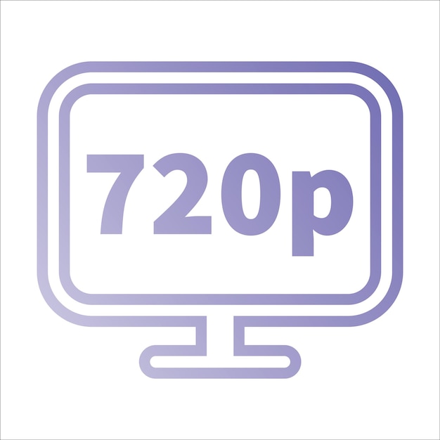 Ilustración de vector de icono de diseño de resolución de 720p