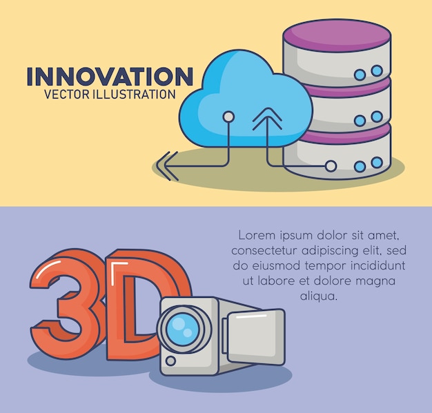 Ilustración de vector de icono de diseño de tecnología e innovación