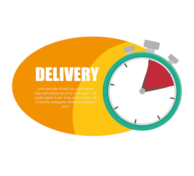Ilustración de vector de icono de diseño de tiempo de servicio de entrega