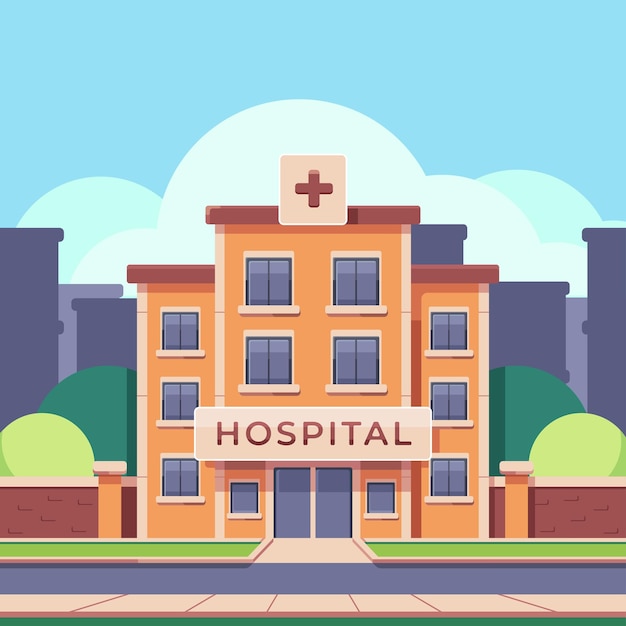 Vector ilustración de vector de icono de edificio de hospital