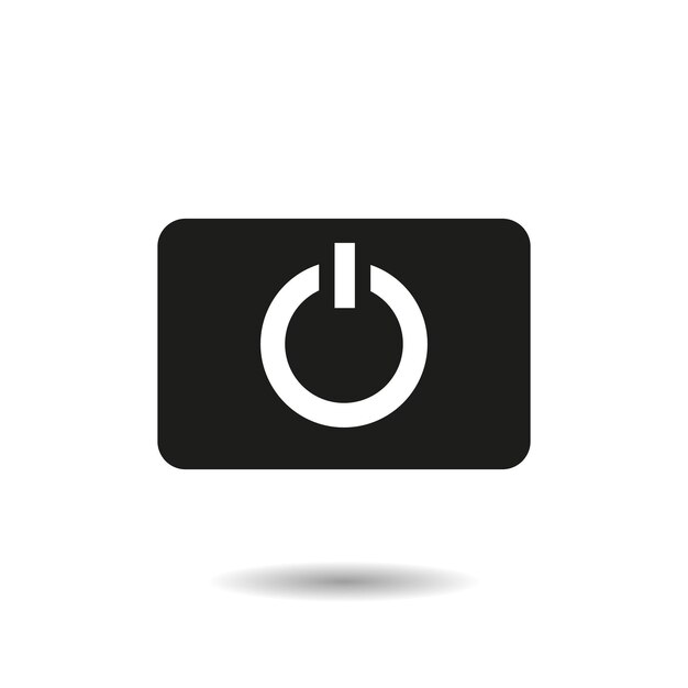 Ilustración de vector de icono de encendido Botón de apagado en concepto de signo de interruptor de fondo aislado