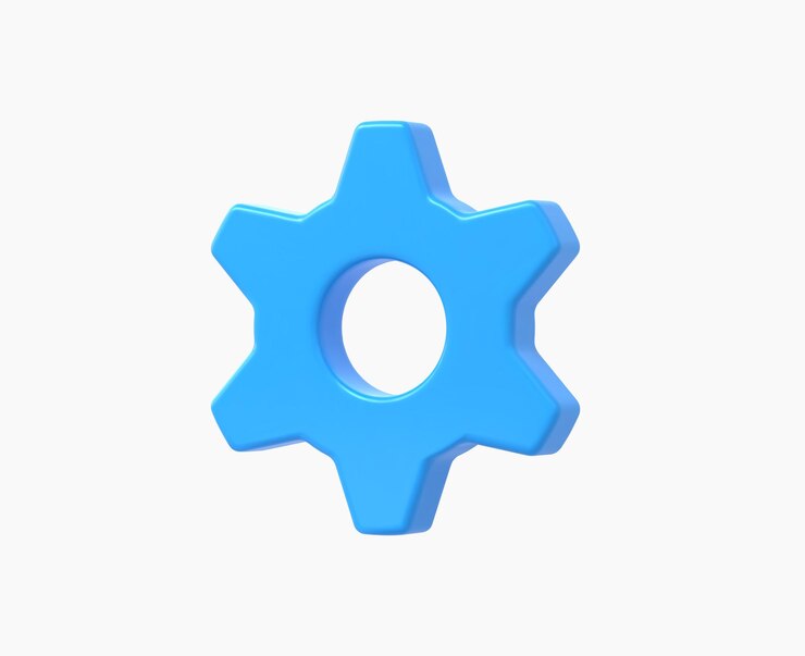 Vector ilustración de vector de icono de engranaje realista 3d