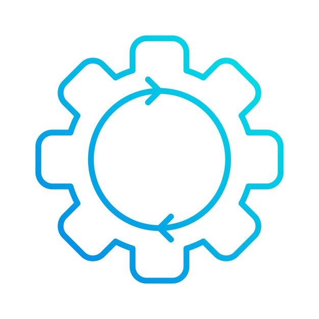 Ilustración de vector de icono de esquema de degradado de automatización de sistema de recarga