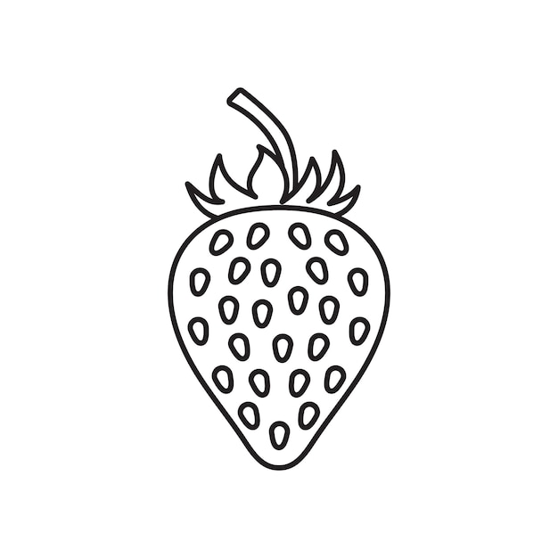 Ilustración de vector de icono de fresa Berry sobre fondo aislado concepto de signo de fruta