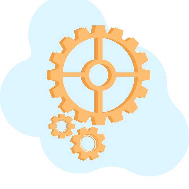 Vector ilustración de vector de icono de garabato de engranaje