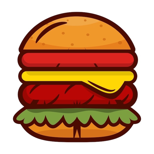 Ilustración de vector de icono de hamburguesa para elemento y concepto de diseño de alimentos y bebidas