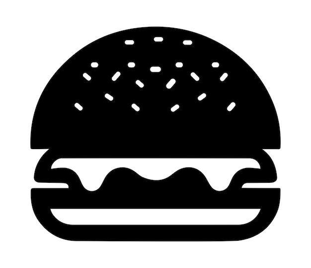 Ilustración de vector de icono de hamburguesa simple