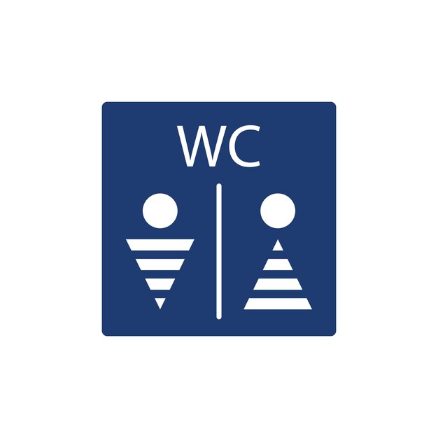 Ilustración de vector de icono de inodoro baño en concepto de signo de WC de fondo aislado