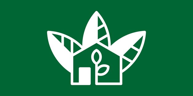 Ilustración de vector de icono de jardín de casa de diseño de logotipo