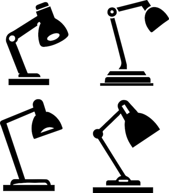 Ilustración de vector de icono de lámpara de escritorio