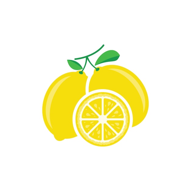 Ilustración de vector de icono de limón fresco