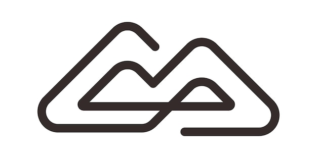 Ilustración de vector de icono de línea de montaña simple de diseño de logotipo