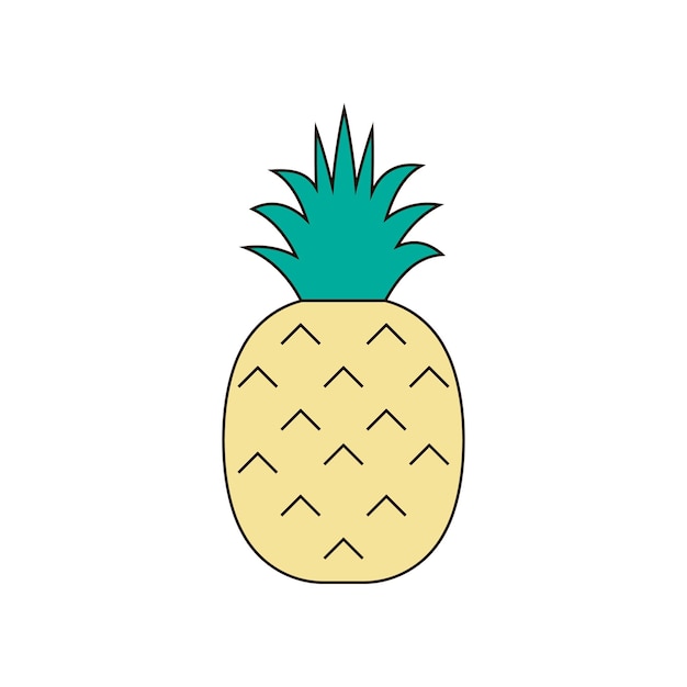 Ilustración de vector de icono lineal de piña