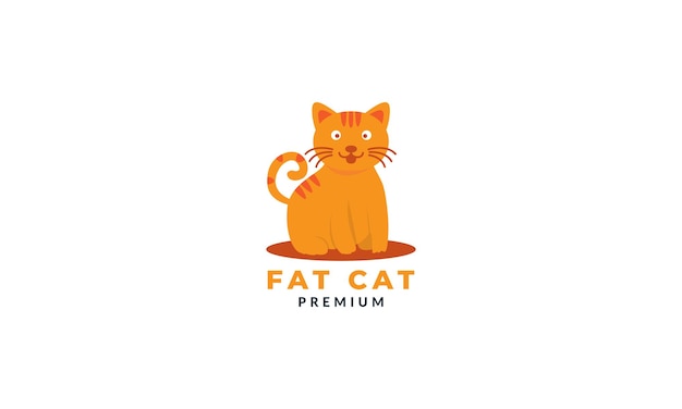 Ilustración de vector de icono de logotipo de dibujos animados lindo feliz mascota gato o gatito o gatito o puss
