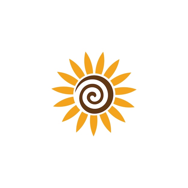 Ilustración de vector de icono de logotipo de girasol