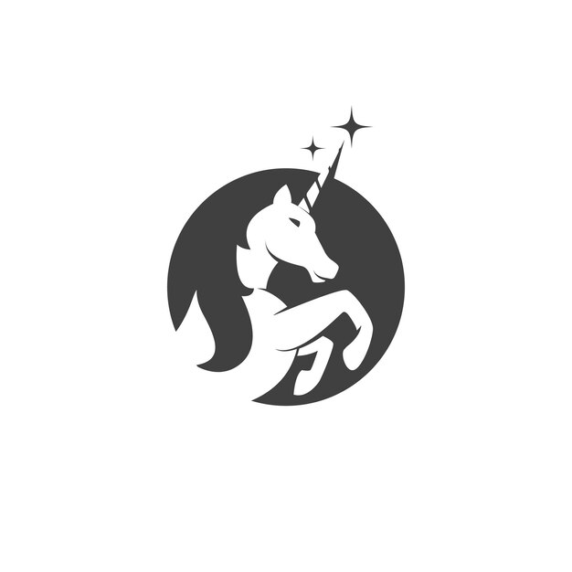 Ilustración de vector de icono de logotipo de unicornio