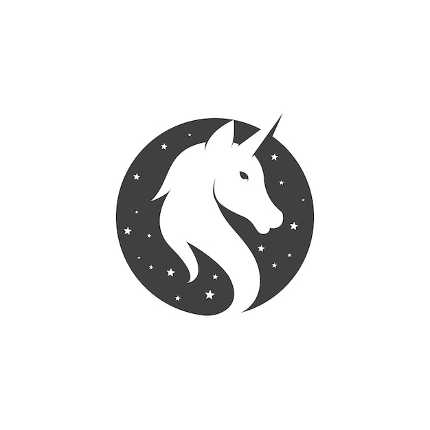 Ilustración de vector de icono de logotipo de unicornio