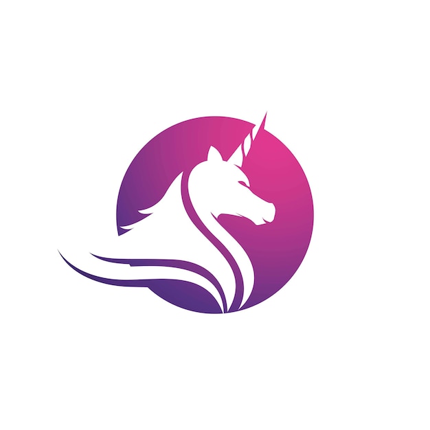 Ilustración de vector de icono de logotipo de unicornio