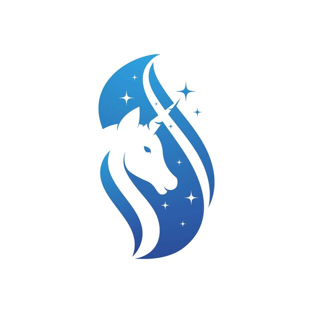 Ilustración de vector de icono de logotipo de unicornio