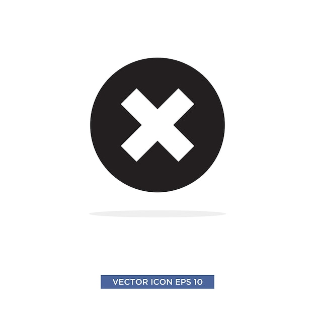 Ilustración de vector de icono de marca cruzada