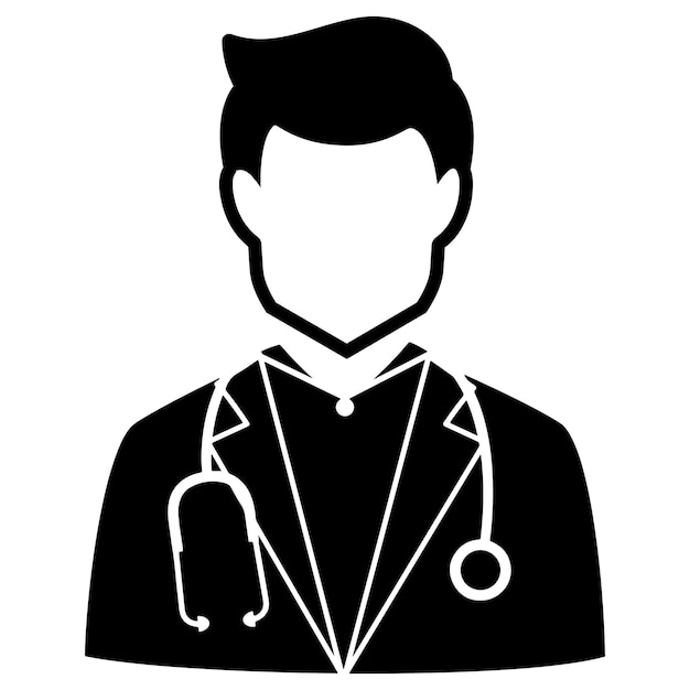 Ilustración de vector de icono de médico aislado en blanco