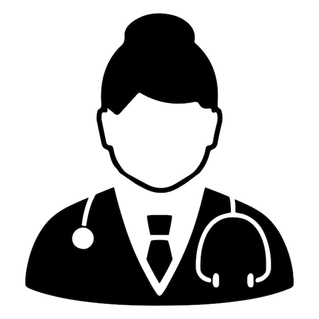 Ilustración de vector de icono de médico aislado en blanco
