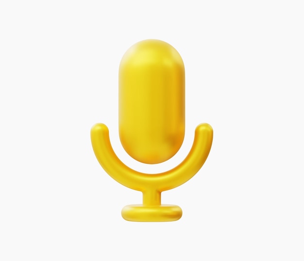 Ilustración de vector de icono de micrófono realista 3d