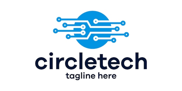 Ilustración de vector de icono moderno de tecnología de círculo de diseño de logotipo