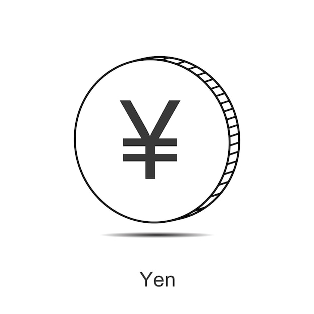 Ilustración de vector de icono de moneda de yen japonés eps