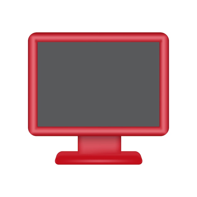 Ilustración de vector de icono de monitor de computadora realista 3d