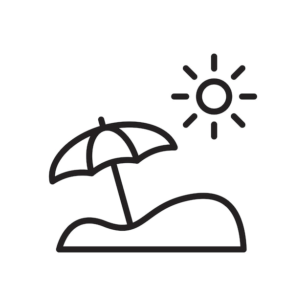 Ilustración de vector de icono de paraguas de verano
