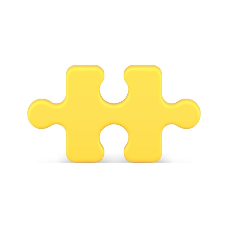 Ilustración de vector de icono de pieza de rompecabezas amarillo d