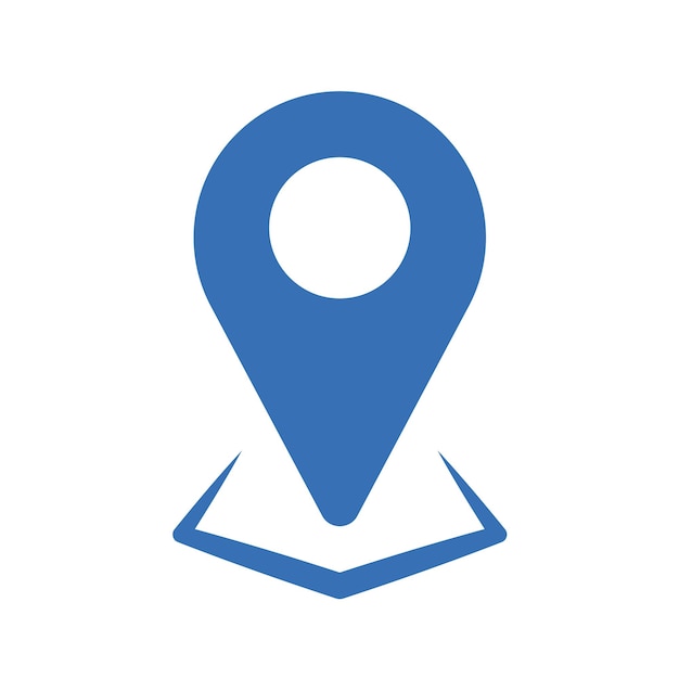 Ilustración de vector de icono de pin de ubicación sobre un fondo blanco