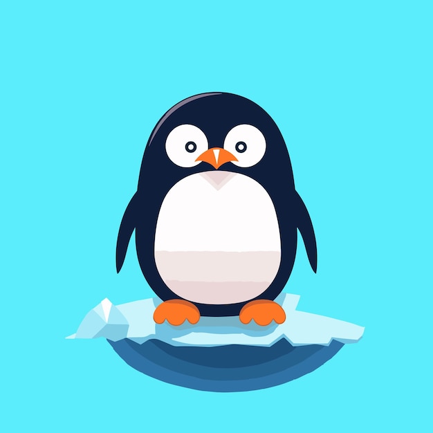 Ilustración de Vector de icono de pingüino de dibujos animados