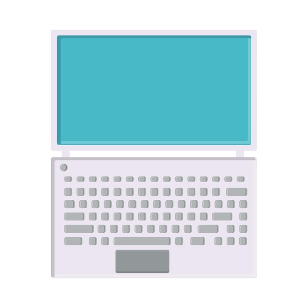 Ilustración de vector de icono plano blanco simple portátil rectangular ultrafino digital digital moderno
