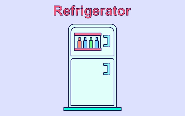 Ilustración de vector de icono plano de refrigerador