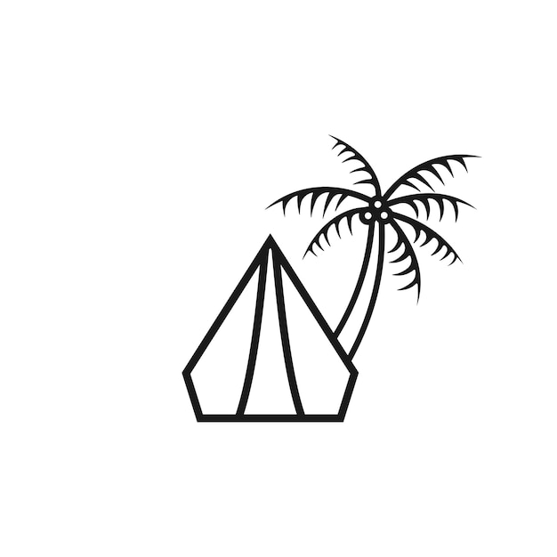 Ilustración de vector de icono de plantilla de diseño de logotipo de camping