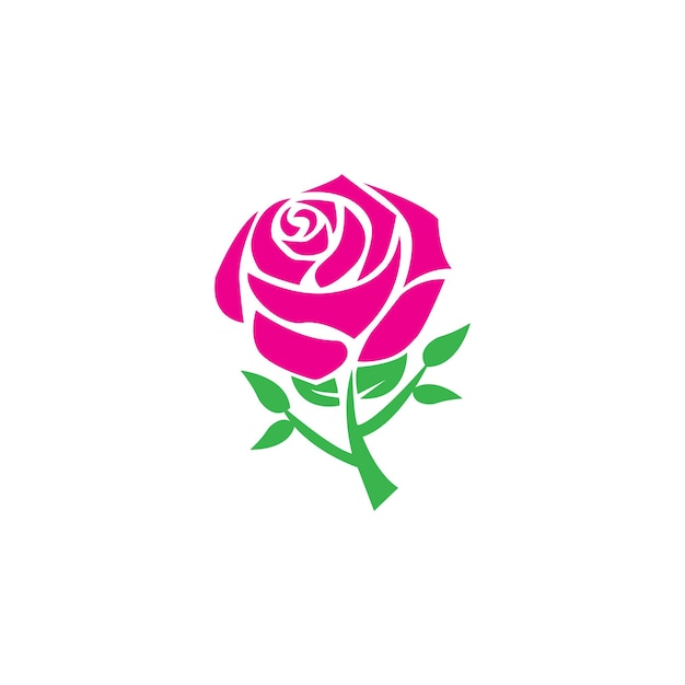 Ilustración de vector de icono de plantilla de logotipo de flor rosa